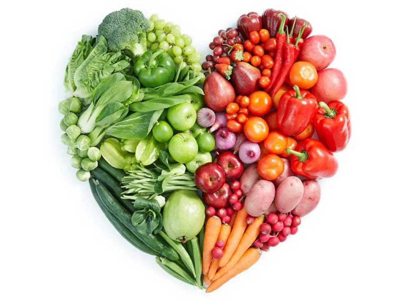 Cuore composto di verdure per corretta alimentazione